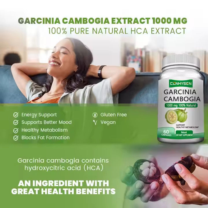 การลดไขมัน การลดน้ําหนัก แคปซูล Garcinia Cambogia สําหรับการผลิตสารเผาผลาญ