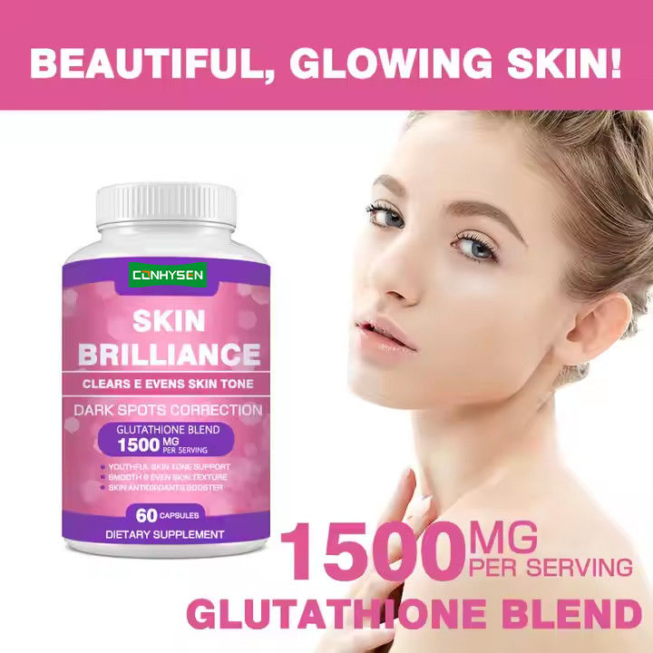 แคปซูล Skin Brilliance สําหรับการทําสีขาว สนับสนุน จุดด่างดํา อาหารเสริมดูแลผิว 60 แคปซูล
