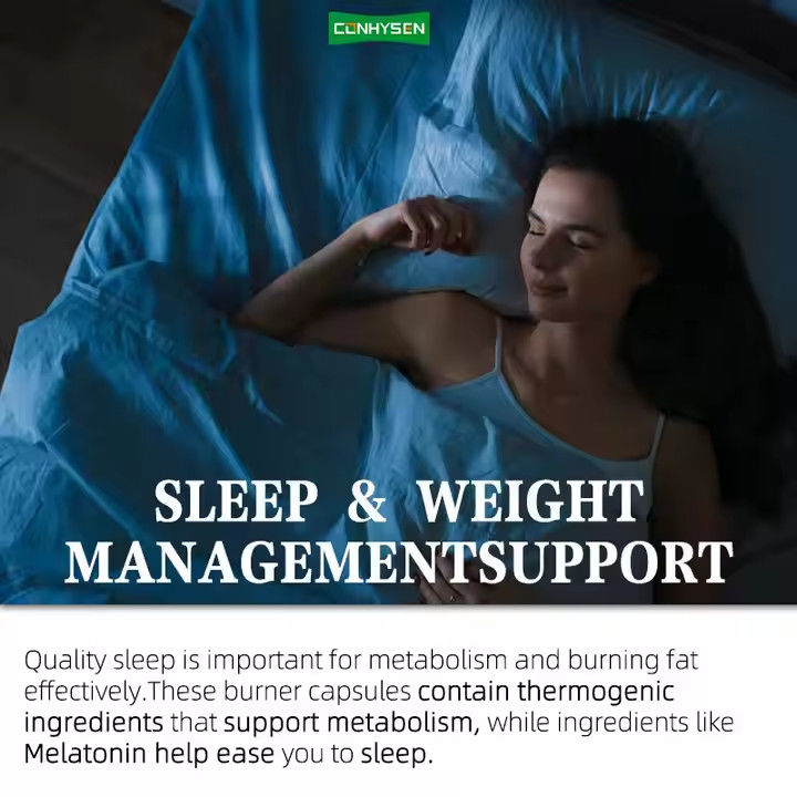L Theanine Slim Fat Burner Capsules Night Time รองรับการควบคุมน้ําหนัก OEM ODM
