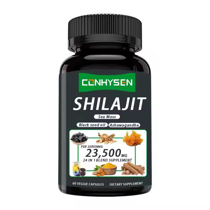 OEM Himalayan Shilajit แคปซูล Fulvic Acid แร่ธาตุ ทะเล มอส แร่ธาตุ สารผสมธรรมชาติ เพิ่มพลังงาน