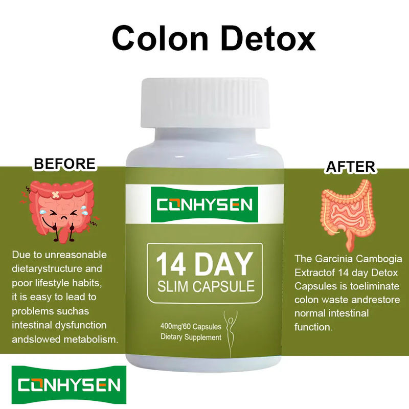 เบลล์ส่วนตัว 14 วัน แคปซูลลดน้ําหนัก Detox ท้องเรียบอย่างรวดเร็วกับ Garcinia กัมโบเกีย