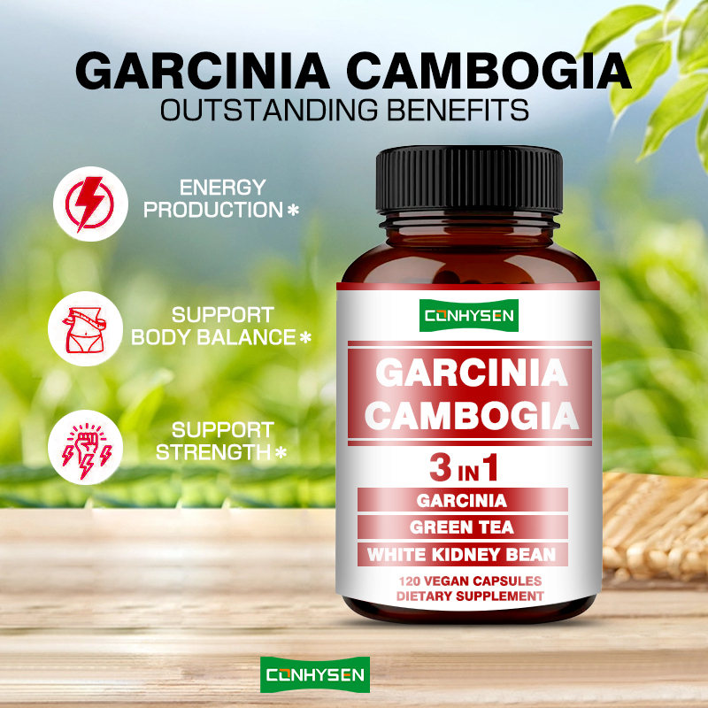 Garcinia Cambogia แคปซูลคุณภาพสูง 3 ใน 1 อาหารเสริมลดน้ําหนักสนับสนุนความสมดุลของร่างกาย