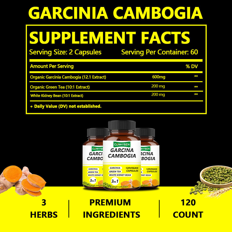 การจัดจําหน่ายโรงงาน แคปซูล Garcinia Cambogia 3 ใน 1 สารประกอบพรีเมี่ยม เพิ่มการผลิตพลังงาน
