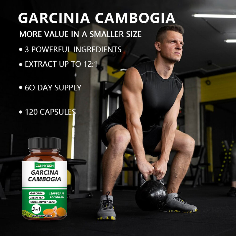 แคปซูล Garcinia Cambogia 3-in-1 ปรับแต่งเอง สนับสนุนความแข็งแรงด้วยถั่วขาว