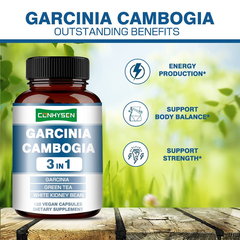 แคปซูล Garcinia Cambogia แบบกำหนดเองระดับพรีเมียม พร้อมสารสกัดจากถั่วขาวเพื่อการผลิตพลังงาน