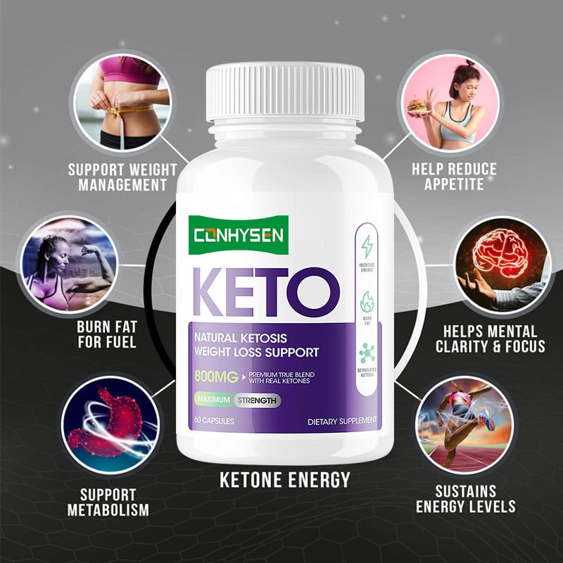 Wholesale Custom Keto Capsules สนับสนุนการควบคุมน้ําหนักสําหรับผู้ใหญ่