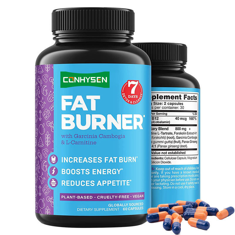 เครื่องเผาผลาญไขมันชนิดส่วนตัว ด้วย Garcinia Cambogia และ L-Carnitine แคปซูล สนับสนุนกระตุ้นการเผาผลาญ แคปซูลพลังงาน