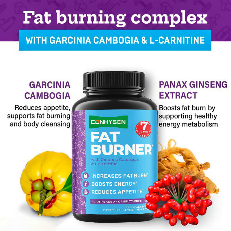 เครื่องเผาผลาญไขมันชนิดส่วนตัว ด้วย Garcinia Cambogia และ L-Carnitine แคปซูล สนับสนุนกระตุ้นการเผาผลาญ แคปซูลพลังงาน