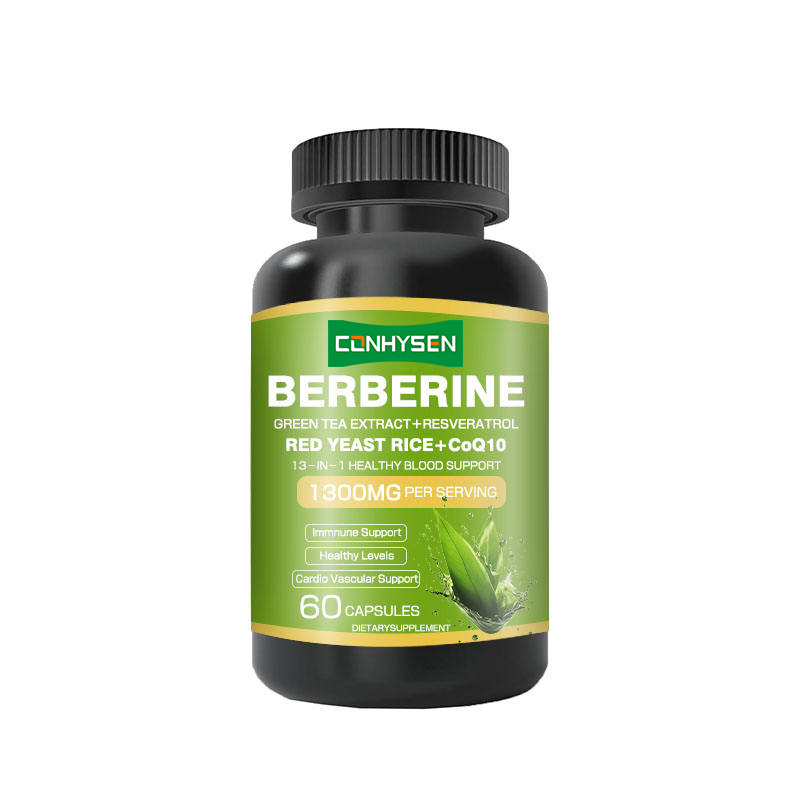 OEM/ODM แคปซูล Berberine 1300mg 13-In-1 เพื่อสุขภาพที่ดีของเลือด สารสกัดจากชาเขียว