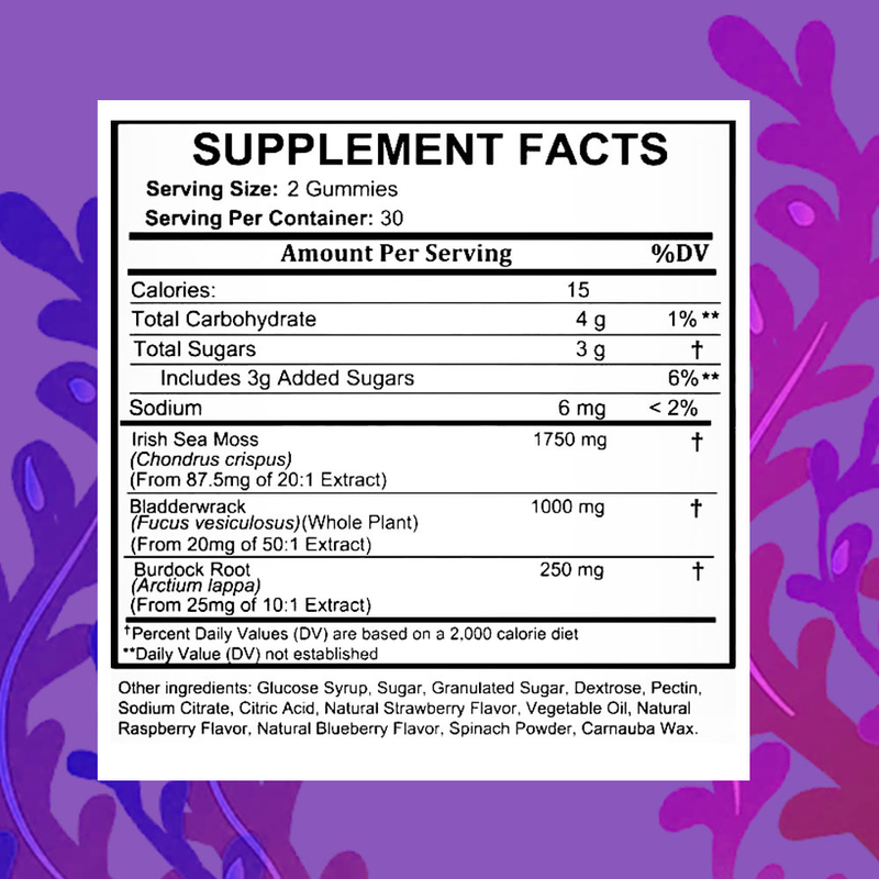 โรงงานผลิตกัมมี่สาหร่ายทะเลไอริชออร์แกนิกโดยตรงเพื่อเสริมสร้างภูมิคุ้มกัน ปรับแต่งได้
