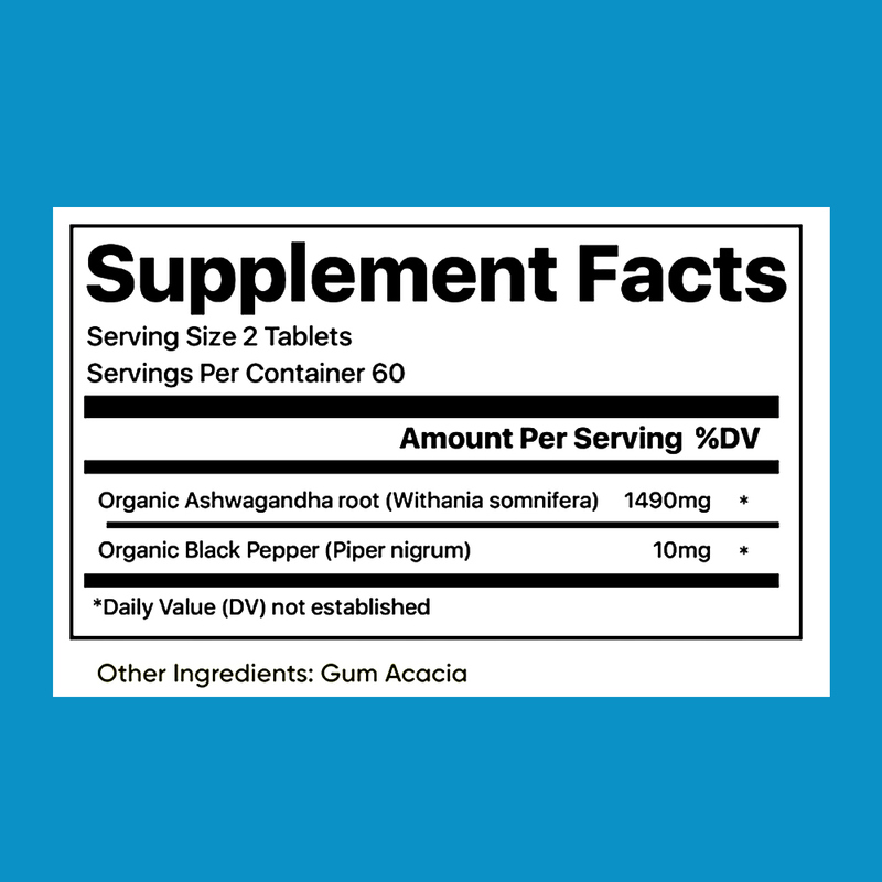 สูตรการดูดซึมที่เพิ่มเติมด้วย Ashwagandha และพริกดําอินทรีย์
