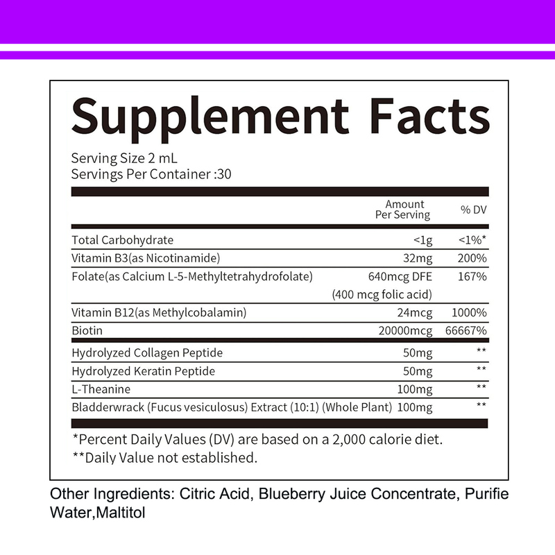 Biotin Complex Liquid Drops for Hair Skin Nail Care Support สุขภาพ การดูแลผิวหนัง การดูแลเล็บ