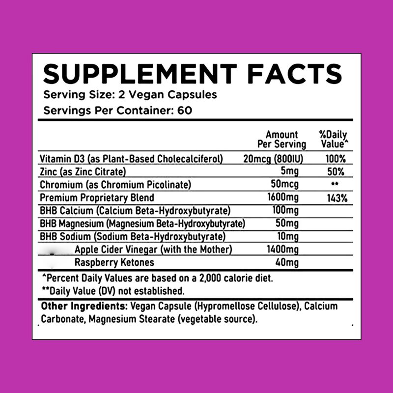 แคปซูลคีโต OEM ODM พร้อม BHB ACV วิตามิน สังกะสี โครเมียม ช่วยส่งเสริมการเผาผลาญที่มีประสิทธิภาพ ยาลดน้ำหนัก