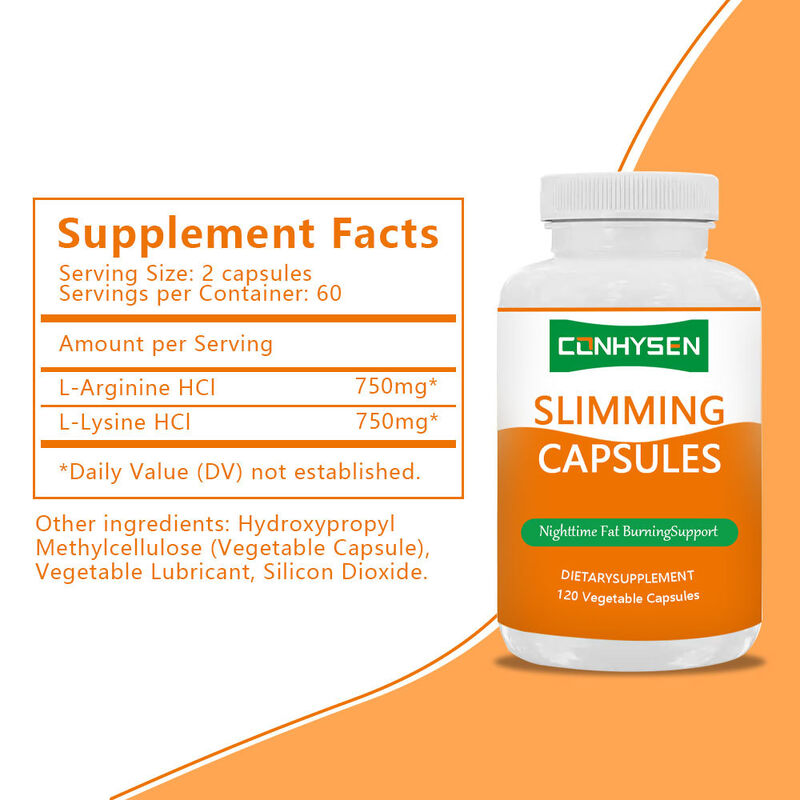 แคปซูลสมุนไพรลดน้ำหนักราคาโรงงาน ช่วยเสริมระดับพลังงานด้วยแอลไลซีน เอชซีแอล แคปซูลลดน้ำหนัก