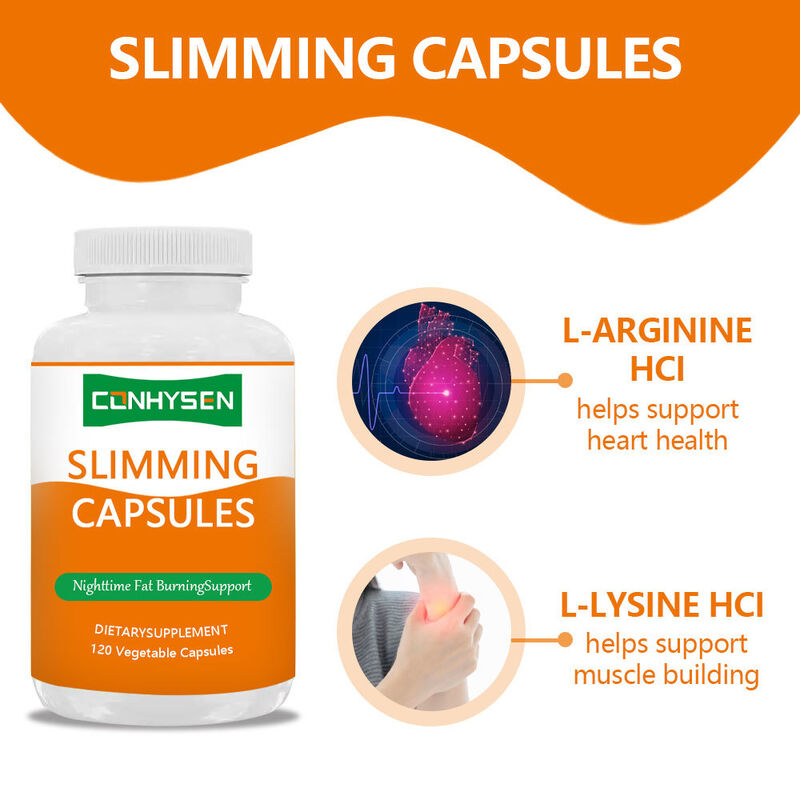 แคปซูลสมุนไพรลดน้ำหนักราคาโรงงาน ช่วยเสริมระดับพลังงานด้วยแอลไลซีน เอชซีแอล แคปซูลลดน้ำหนัก