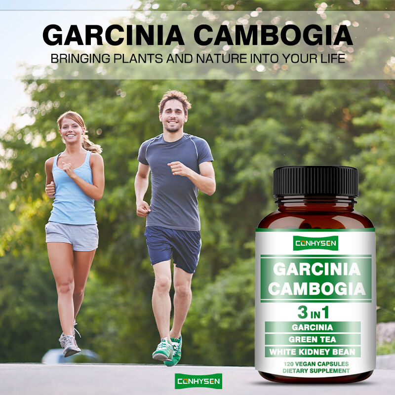 OEM Garcinia Cambogia แคปซูลสําหรับการผลิตพลังงาน สนับสนุนความสมดุลของร่างกาย แคปซูลใยอาหาร ลดน้ําหนัก