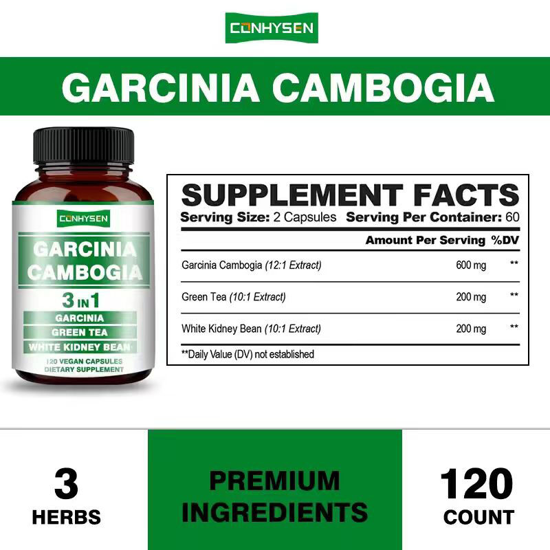 OEM Garcinia Cambogia แคปซูลสําหรับการผลิตพลังงาน สนับสนุนความสมดุลของร่างกาย แคปซูลใยอาหาร ลดน้ําหนัก