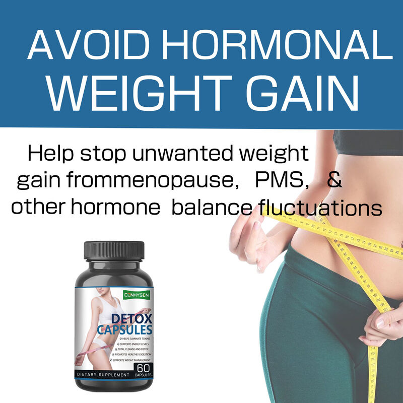 แคปซูลดีท็อกซ์แบรนด์ส่วนตัว ผลิตภัณฑ์สมุนไพรลดน้ำหนักที่ช่วยเพิ่มการเผาผลาญและส่งเสริมสุขภาพระบบย่อยอาหารสำหรับผู้ใหญ่