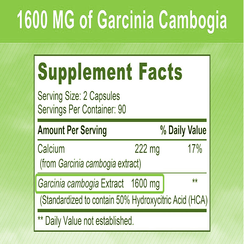 อาหารเสริมคุณภาพสูง Garcinia Cambogia Pure Capsules ส่งเสริมพลังงานและความทนทาน อาหารเสริมธรรมชาติ