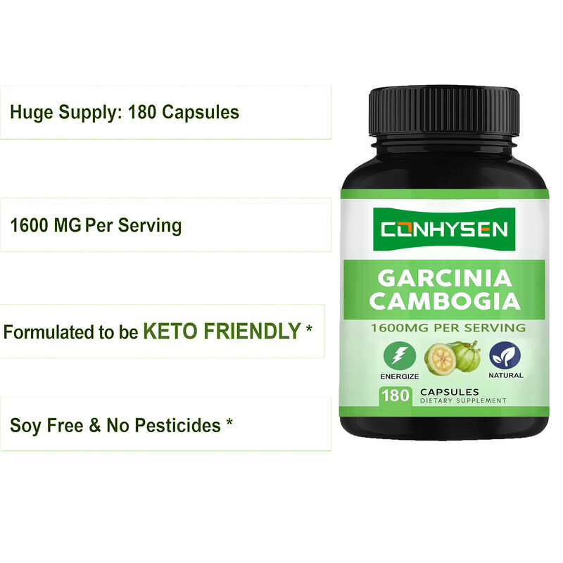 อาหารเสริมคุณภาพสูง Garcinia Cambogia Pure Capsules ส่งเสริมพลังงานและความทนทาน อาหารเสริมธรรมชาติ