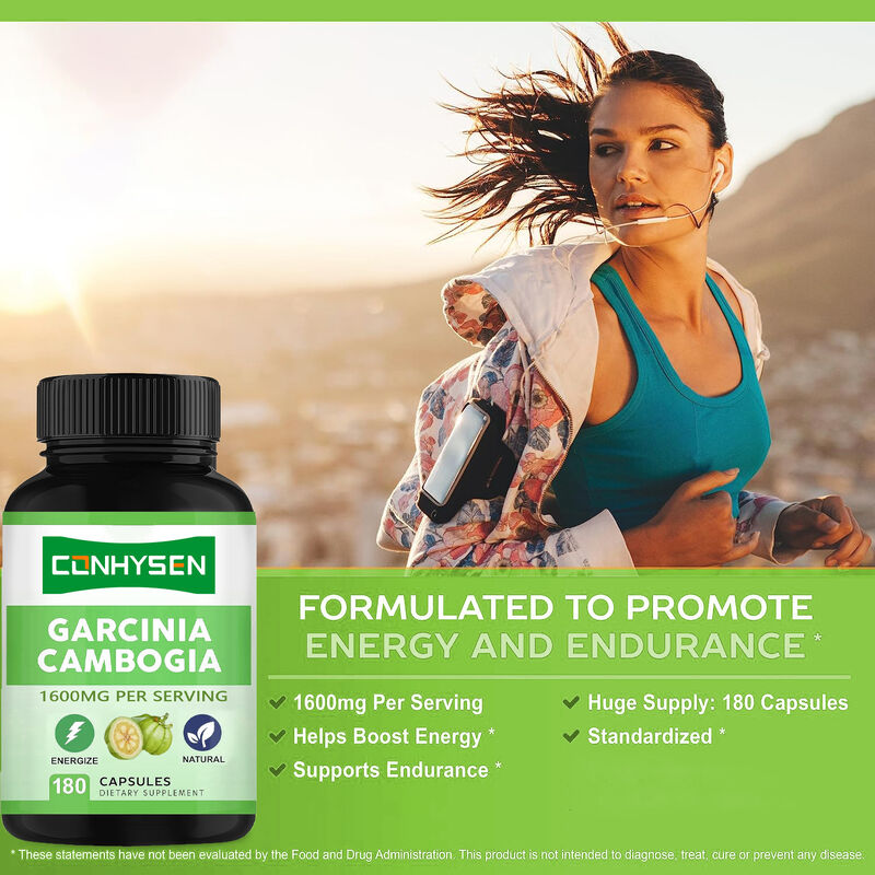 อาหารเสริมคุณภาพสูง Garcinia Cambogia Pure Capsules ส่งเสริมพลังงานและความทนทาน อาหารเสริมธรรมชาติ