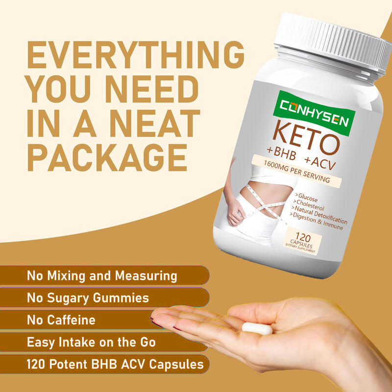 แคปซูลคีโต+ACV+BHB สูตร Private Label พร้อม BHB และ Apple Cider Vinegar สำหรับควบคุมน้ำหนัก เพิ่มพลังงาน โฟกัส เผาผลาญไขมัน