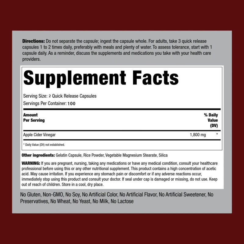 ผลิตภัณฑ์เสริมอาหาร ACV แบบ OEM/ODM ช่วยย่อยอาหารและดีท็อกซ์ ควบคุมน้ำหนัก แอปเปิ้ลไซเดอร์ วีเนการ์ แคปซูลสำหรับผู้ชาย ผู้หญิง