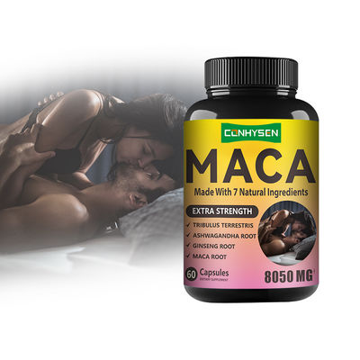 เม็ด Maca Root Powder กับ Ashwagandha สําหรับความเครียด ช่วยลดอารมณ์พลังงาน