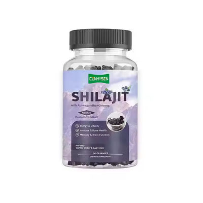 อาหารเสริมซินเซงที่กําหนดเอง Shilajit Gummies ด้วยการสนับสนุนภูมิคุ้มกัน Ashwagandha