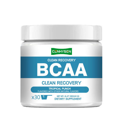 ผง BCAA เพื่อการฟื้นตัวอย่างสะอาด ช่วยรักษาสมดุลของเหลว ซ่อมแซมกล้ามเนื้อ ไม่มีน้ำตาล