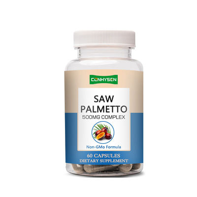 แคปซูล Saw Palmetto ที่กําหนดเอง สนับสนุนสุขภาพทางเดินปัสสาวะ ไม่มีกลูเทน 60 แคปซูล