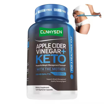 ผลิตภัณฑ์เสริมอาหารลดน้ำหนักขั้นสูง Private Label สนับสนุนการดีท็อกซ์ Ketone ACV Capsules และ Apple Cider Vinegar Capsules