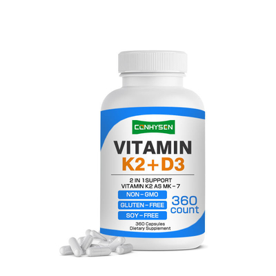 แคปซูลวิตามิน K2 D3 แบบกำหนดเอง 2-in-1 สนับสนุนแคปซูลช่วยเสริมสุขภาพหัวใจ กระดูก และภูมิคุ้มกัน