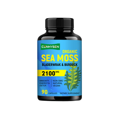 แคปซูล Sea Moss แบบกำหนดเอง 2100mg สนับสนุนการทำงานของต่อมไทรอยด์ โดยตรงจากโรงงาน