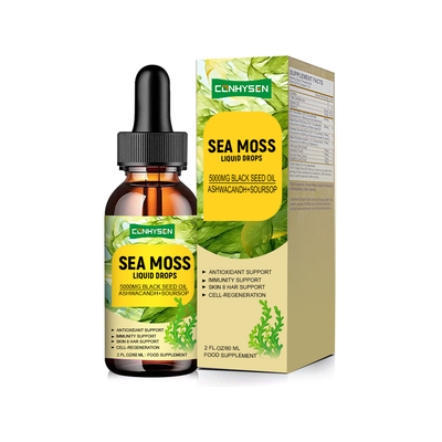 หยดของเหลว Sea Moss 5000mg OEM/ODM ปรับแต่งได้ สนับสนุนสารต้านอนุมูลอิสระ ภูมิคุ้มกัน