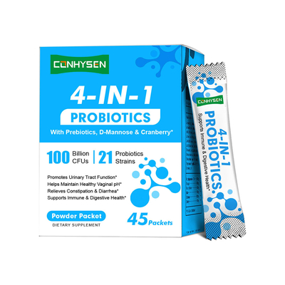 ผงโปรไบโอติก 4-in-1 Probiotics ระดับโปร D-Mannose แบรนด์ที่กำหนดเอง รักษาสมดุล pH